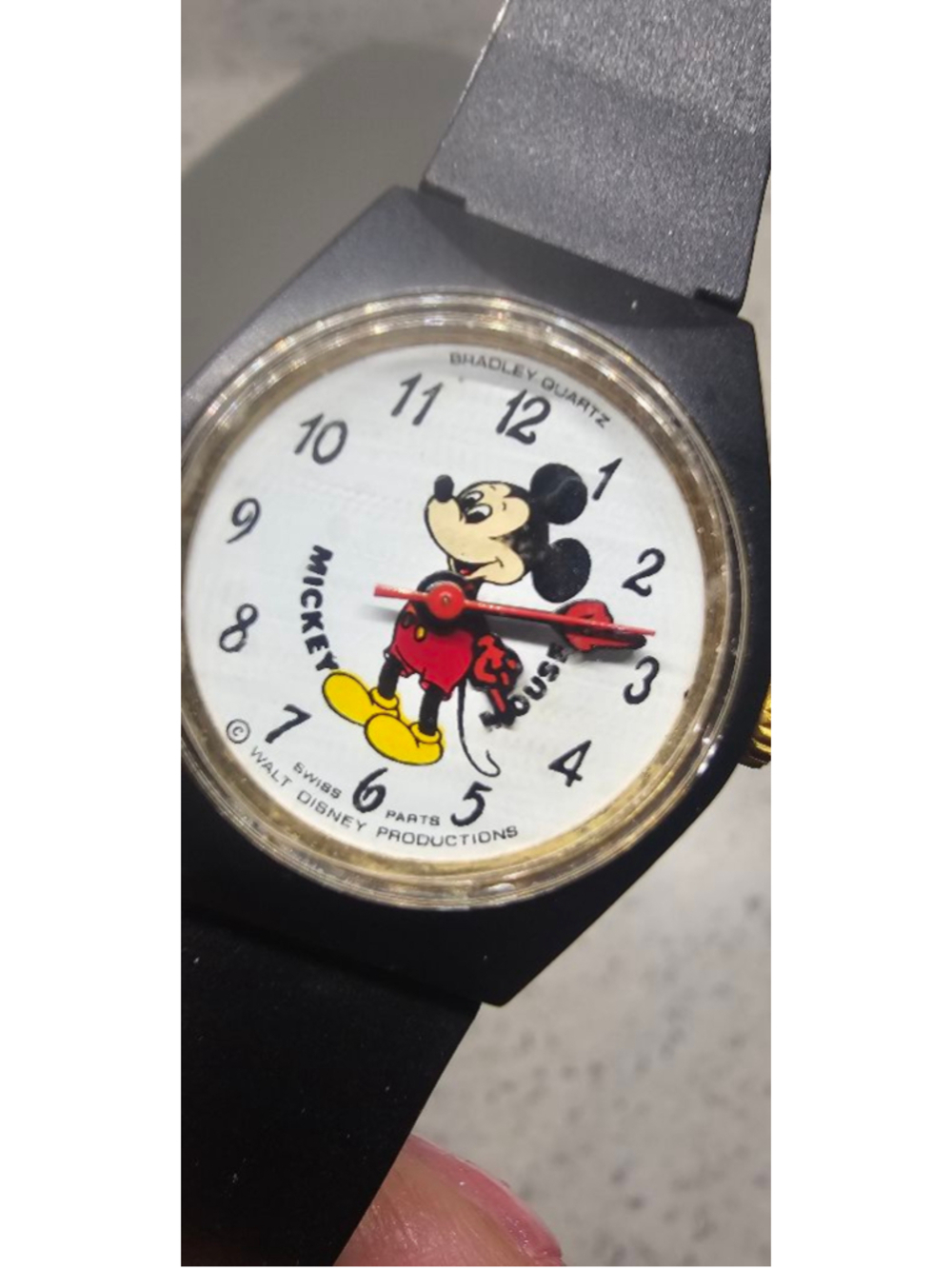 Unisex Bradley Time Division Mickey Mouse Watch Black/White
